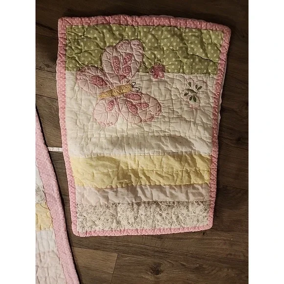 Pottery Barn Kids Butterfly Quilt 90 x 84 Polka Dot Set Queen/Full Pillow Sham